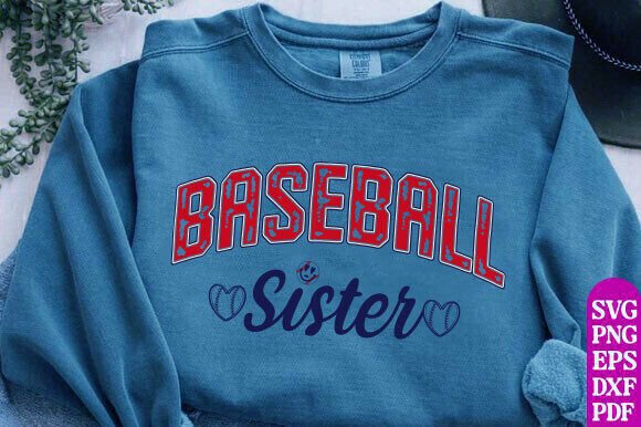 Baseball Sister Svg, Retro Baseball Svg