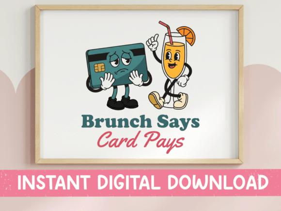 Brunch Says Card Pays Retro Mascot SVG Review