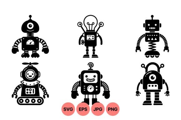 Cute Retro Robot SVG Clipart Review