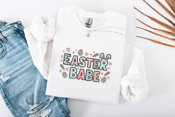 Easter Babe SVG Retro Patterned Bunny