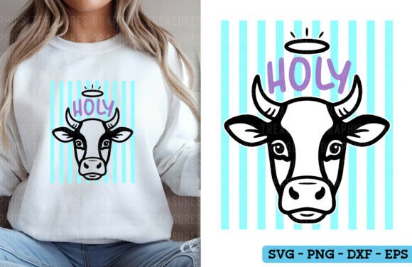 Funny Holy Cow PNG SVG Retro Humor Review