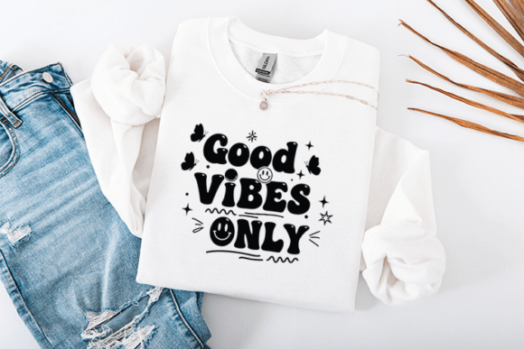 Good Vibes Only SVG Retro Smiley Face