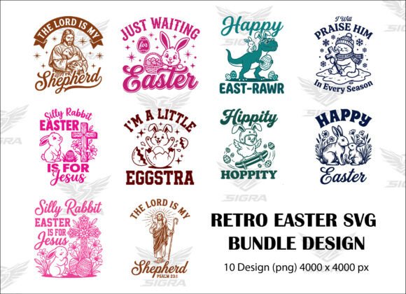Retro Easter Svg Png Bundle Design Review