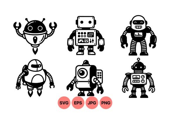 Retro Robot SVG Clipart Set Review