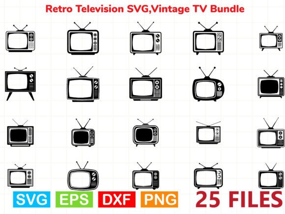 Retro Television SVG, Vintage TV Bundle Review