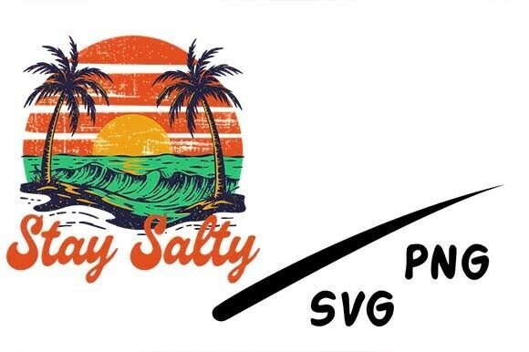 Stay Salty Retro Beach SVG PNG Review