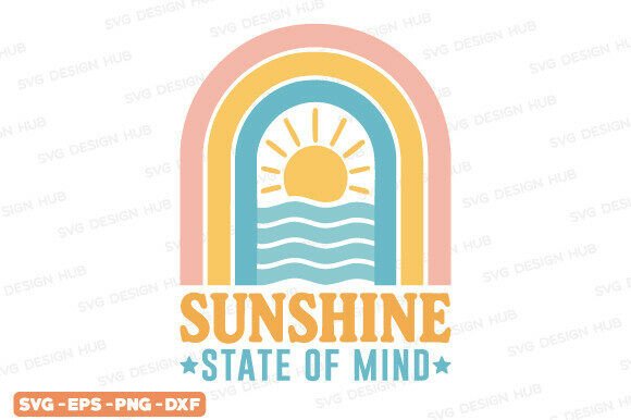 Sunshine State of Mind Svg, Retro Beach