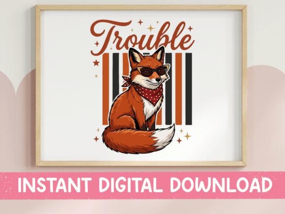 Trouble Fox Retro Stripe SVG PNG Review